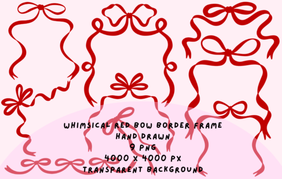 Download Whimsical Red Bow Border Frame - Frame Collection