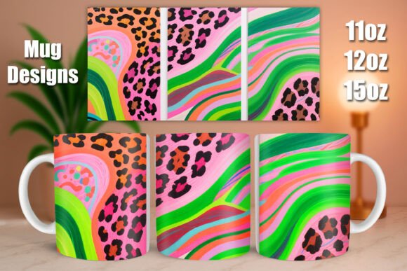 Download Color Cheetah Panel Abstract Art Mug Png - Abstract Collection