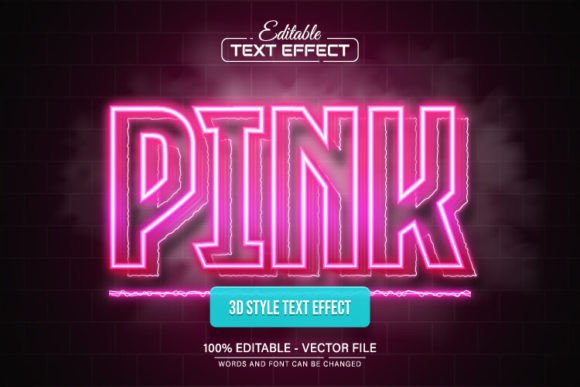 Download Pink Line Neon Light Text Effect - Light text effect Collection