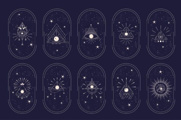 Download Celestial Esoteric Frame Set with Eye - Frame Collection