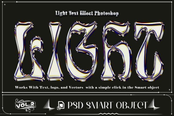 Download 3D Holographic Light Text Effect Psd - Light text effect Collection