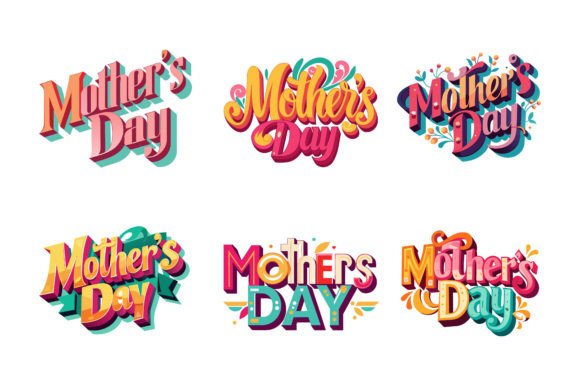 Download 2D Text Design Mother's Day. - Text design Collection