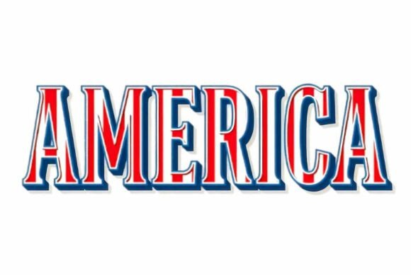 Download "AMERICA" Patriotic Text Design Clipart - Text design Collection
