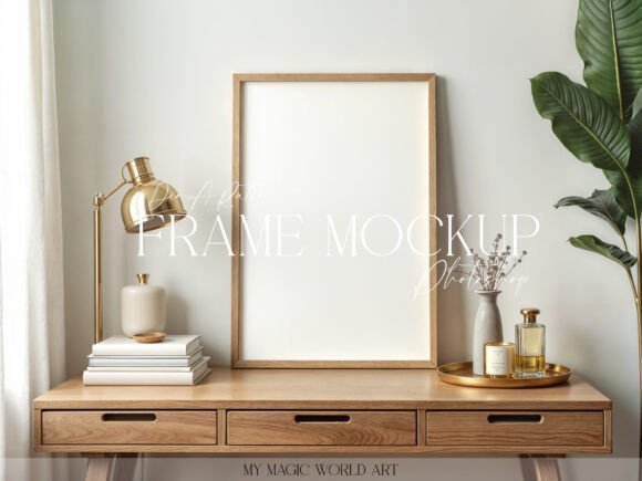 Download Light Mockup Frame on the Table - Frame Collection