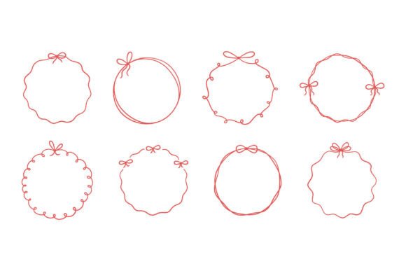 Download Bow Circle Coquette Frame Set - Frame Collection