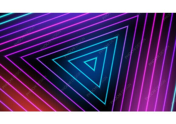 Download Neon Abstract Background Glow Triangles - Abstract Collection