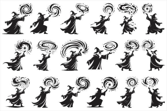 Download Mysterious Wizard Casting a Powerful Spell - Premium Resources