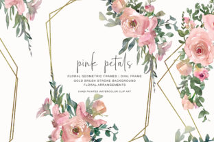 Download Watercolor Pink / Gold Floral Frame Set - Frame Collection