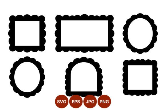 Download Black Scalloped Edge Frame Set - Frame Collection