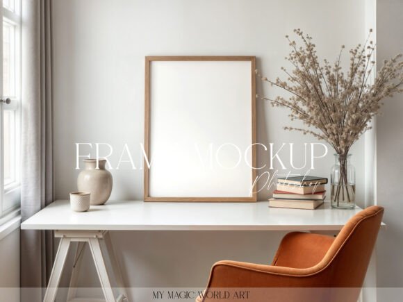 Download Light Mockup Frame on the Table - Frame Collection