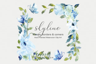 Download Light Blue Watercolor Flowers Frame Set - Frame Collection