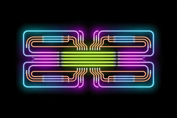 Download Abstract Neon Tube Circuit Background - Abstract Collection